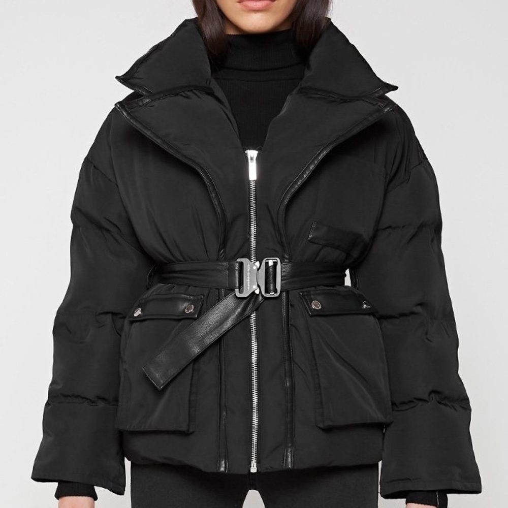 Manière De Voir Belted Blazer Puffer Jacket